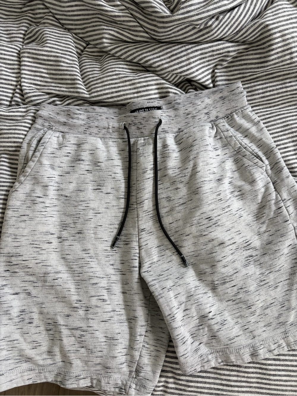 Kenneth Cole Light Gray Marled Knit Lounge Shorts
